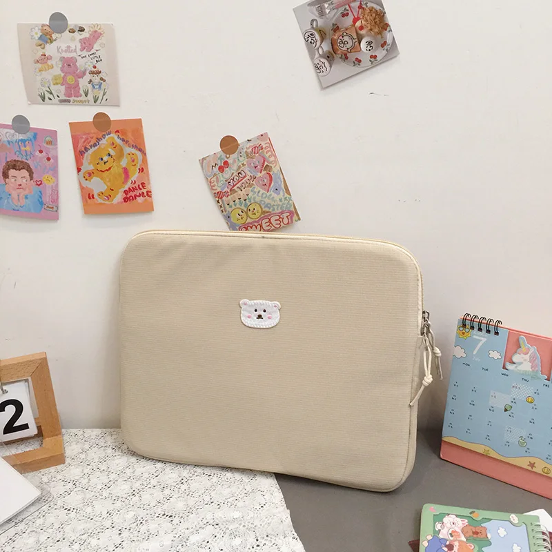 13 Inch Cute Cat Laptop Sleeve Bag For Mac Ipad Pro15 inch Thick Cotton Laptop Tablet Inner Case Keyboard Ipad Air 4 10.5 inch