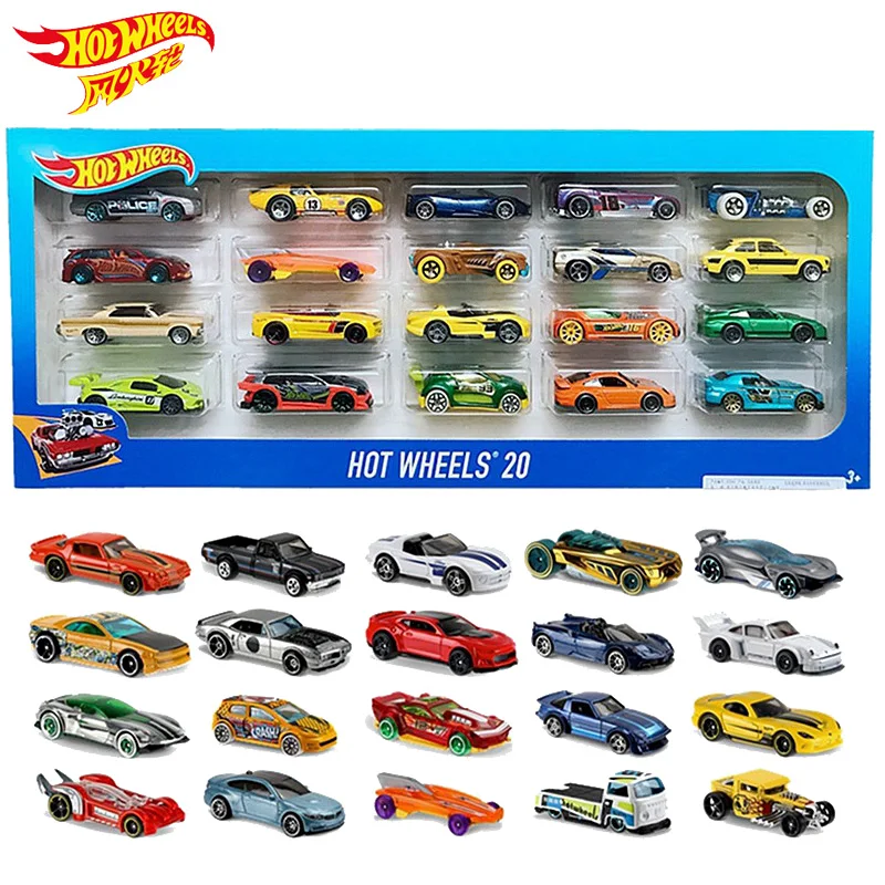 20 шт., игрушечные машинки Hot Wheels, подарочный набор, хит, спортивный сплав, металл, литые игрушки, транспортные средства для детей, мальчиков, Рождество, Год, игрушечный автомобиль, подарок