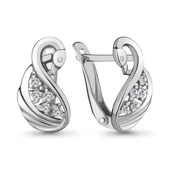 

AQUAMARINE earrings with cubic zirconia, silver 925
