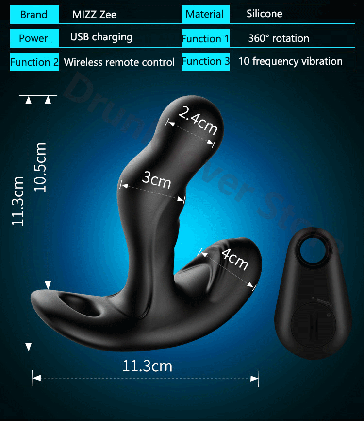 Brinquedos de giro do sexo do vibrador da tomada anal de 360 graus radiocontrolados para o g-ponto do homem estimulam, brinquedos anal gay do massager da próstata anal