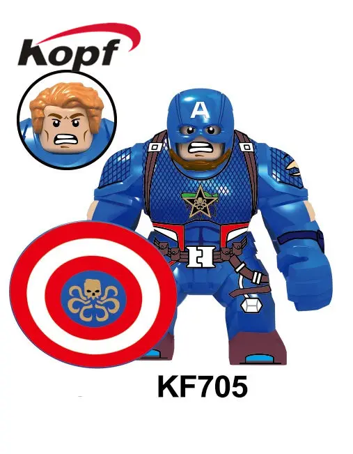 KF705 20pcs No Box 20 шт. строительные блоки кирпичи большие фигурки Черная пантера Флас Супермен Тор паук фигурка мужчины для детей Dollos Подарочные игрушки KF6077 - Цвет: KF705 20pcs No Box