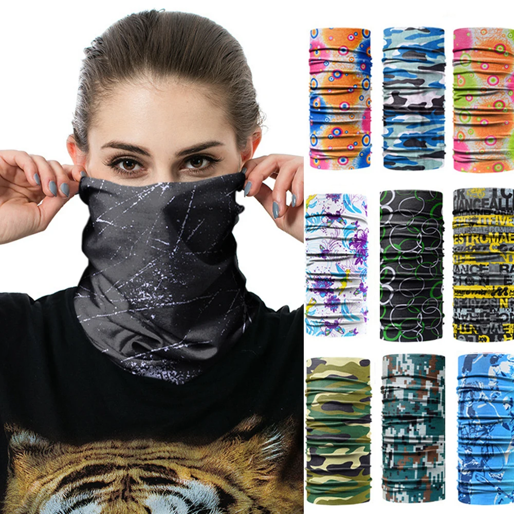 Magic Headwear Neck Warmer Men Women Headband Windproof Head Scarves Straight tubular Outdoor Cycling Bandanas