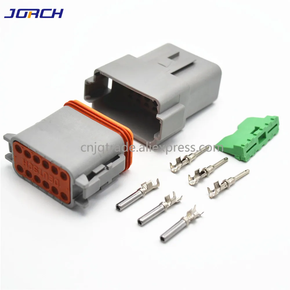 Conjuntos 12pin Deutsch dt à Prova d Água Masculino Feminino Conector Elétrico Plug Dt048p Dt069s com Terminais 5