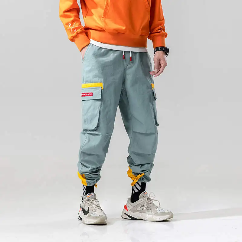 Hip Hop Harem Pants Men Cargo Pants New Fashion Side Pockets Trousers Men Joggers Men Streetwear Sweatpants Men