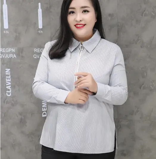 Многоцветный Blusas mujer de moda, женские блузы, рубашки, Blusas Femininas, летняя женская полосатая блузка, с разрезом сбоку, рубашки с длинными рукавами, M318 - Цвет: Многоцветный
