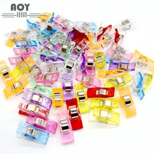 20pcs Sewing Clips Multicolor PVC Plastic Fabric Clamps Patchwork Crafting Knitting Safety Clip Holder DIY Accessories tanie tanio CN(Origin) 2 7*1 0*1 5CM U-Shape Yes( 50 Pcs) Shirts
