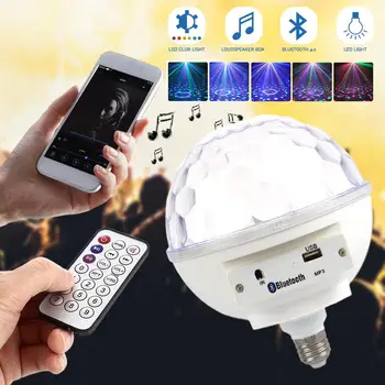 

Loudspeaker Laser Disco Party Crystal Magic Ball Light LED Music Bulb Colorful Portable LED Stage Light Smart Projector