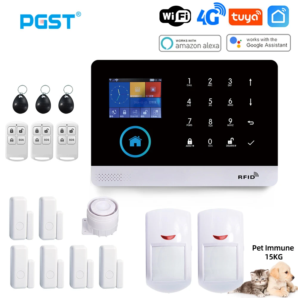 PGST PG103 Wifi 4G Tuya Alarm System Mit Haustier Immun Motion Sensor