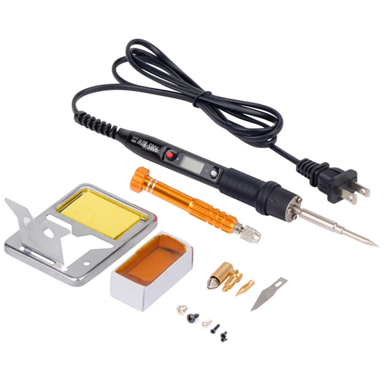 

WMORE Mini soldering iron Multifunction LCD Temperature adjustable 80W 220V 110V Welding solder hand tool kit T12 soldering kits