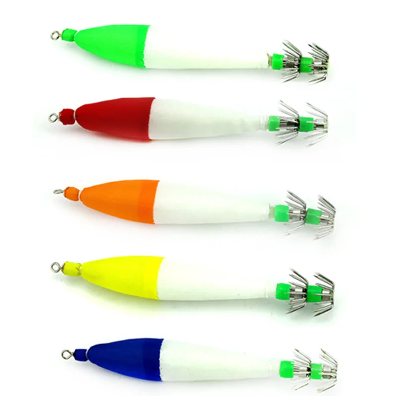 25Pcs Fishing Lures Squid Jig 10.5CM 6.3G Luminous Prawn Lures Fishing Tackle