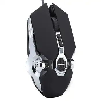 

Gaming Mouse Wired USB Rechargeable Backlight Metal Mechanical Mice 4 Level Moving Speed New