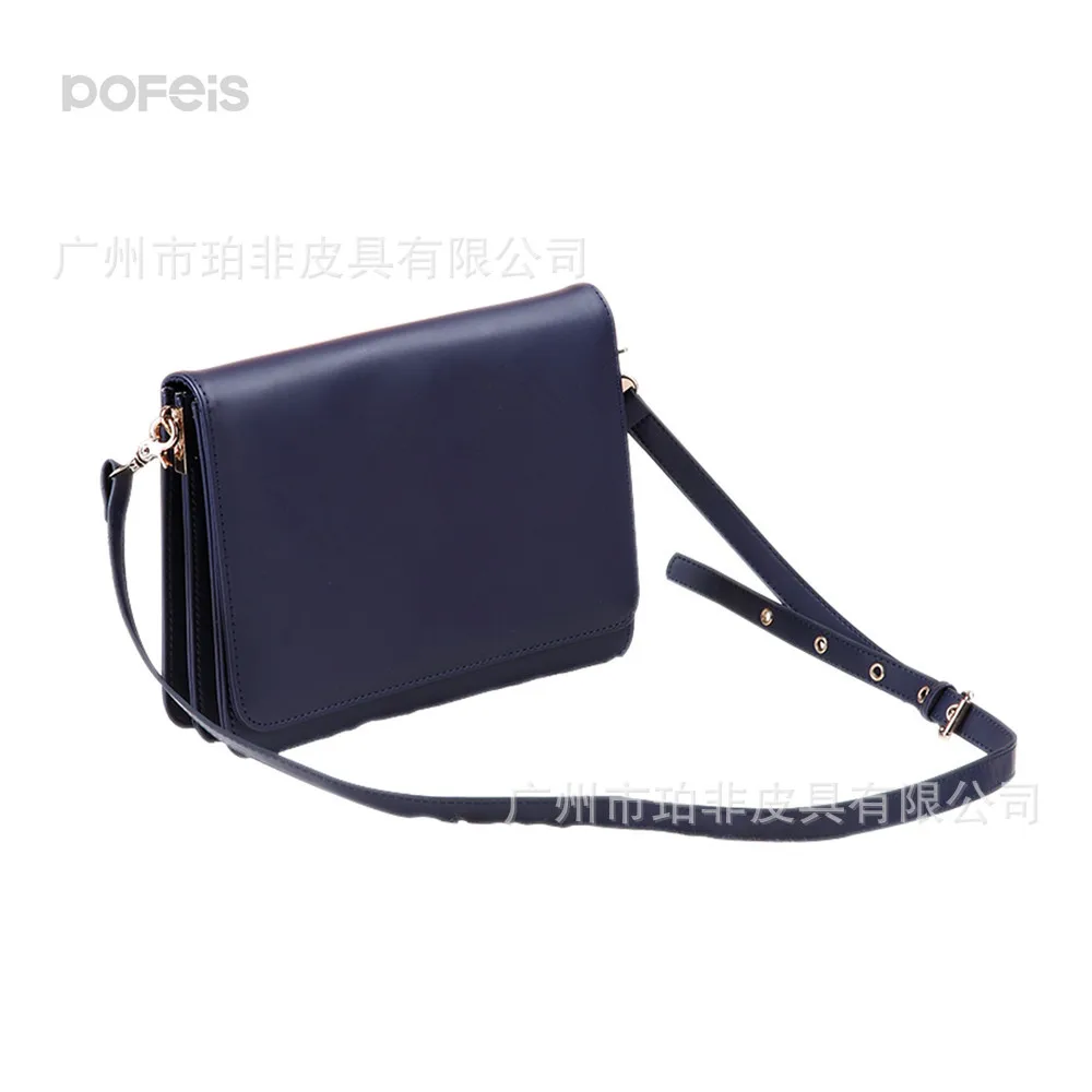 

Hot Sales Full-grain Leather Cover Type Bag Car Suture WOMEN'S Messenger Bag Casual Versatile Bulk Production