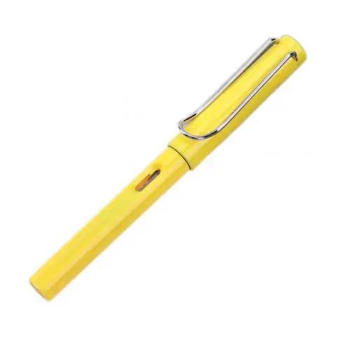 0,38 мм студенческие занятия каллиграфией гладкие пишущие пластиковые тонкие перьевые ручки - Цвет: Цвет: желтый