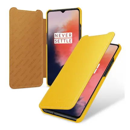 Цвет: желтый Роскошный чехол для телефона из натуральной кожи для Oneplus 7T 7T Pro ручной работы модный флип-защитный чехол для Oneplus 7T 1+ 7T coque capa - Цвет: Цвет: желтый