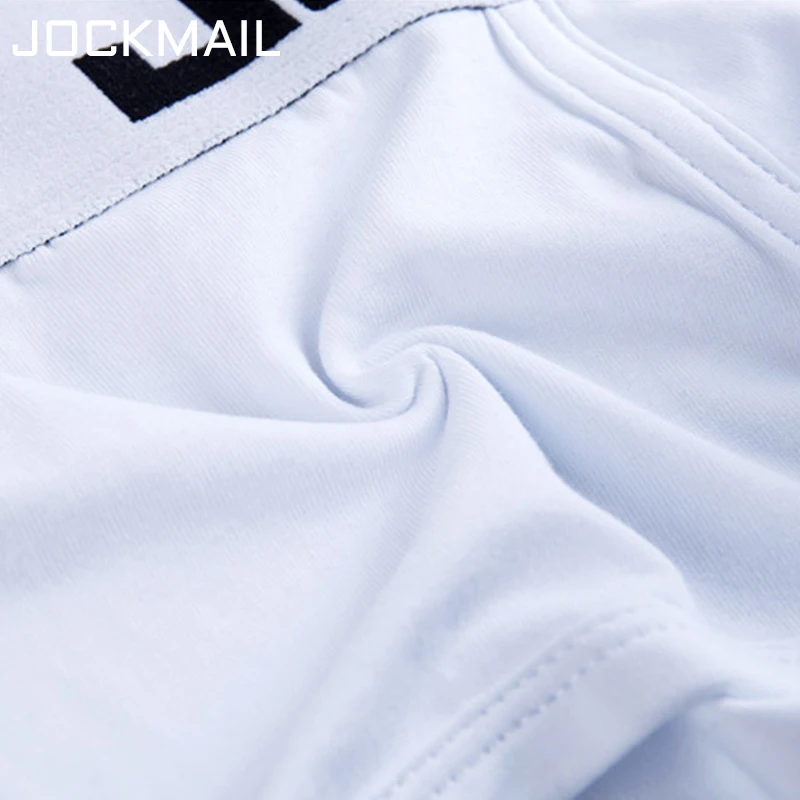 Jockmail, боксеры, мужское нижнее белье, с мешочком для пениса, Большой U выпуклый, сексуальные трусы, одноцветные, белые, для геев, нижнее белье, Слип, homme, хлопковые, мужские трусики