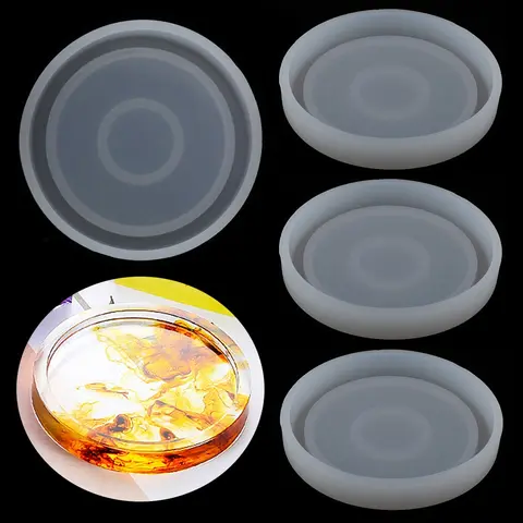 Circular Cup Pads Round Silicone Coaster Resin Casting Molds Flexible Flat Plate Coaster Jewelry Making Mould