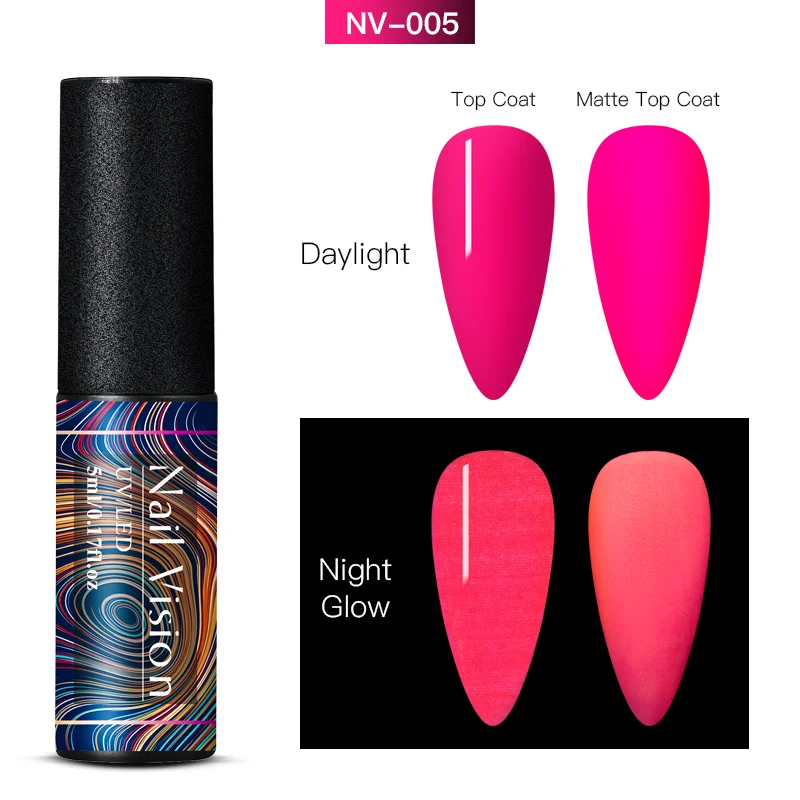 AAS07740 Nail Vision Neon Luminous Matte Nail Gel Polish 6ml Fluorescent Green Yellow Colors Soak Off UV Gel Varnish Nail Art Gel - Цвет: AAS07740