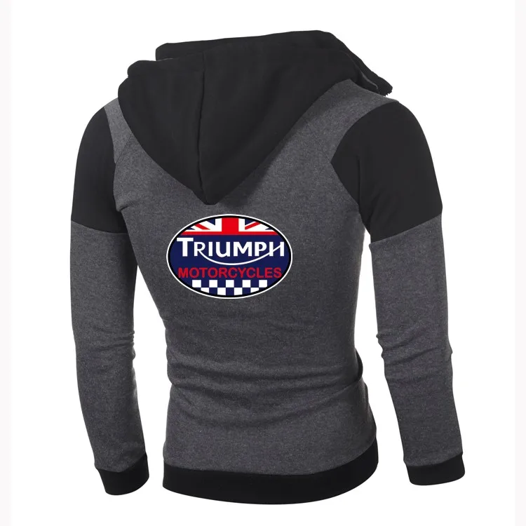 Мужская модная толстовка с логотипом Triumph, спортивная одежда, хлопковая толстовка на двойной молнии Triumph, мотоциклетная куртка, верхняя одежда