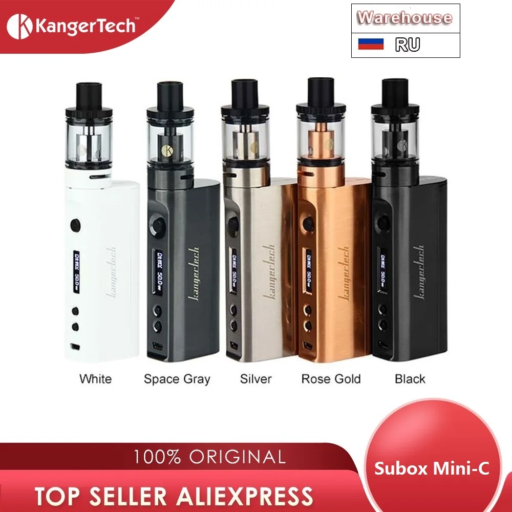 Prix Kangertech Subox mini c Vape Kit Subox Mini C 50W boîte Mod avec 3ml Protank 5 NO 18650 batterie boîte Mod vs glisser 2 Shogun gen