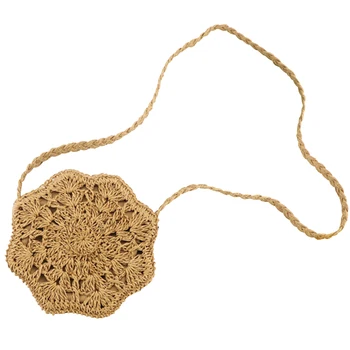 

Straw Women Shoulder Crossbody Bag Messenger Handbags Ladies Fashion Rattan Small Round Beach Shoulder Messenger Bag
