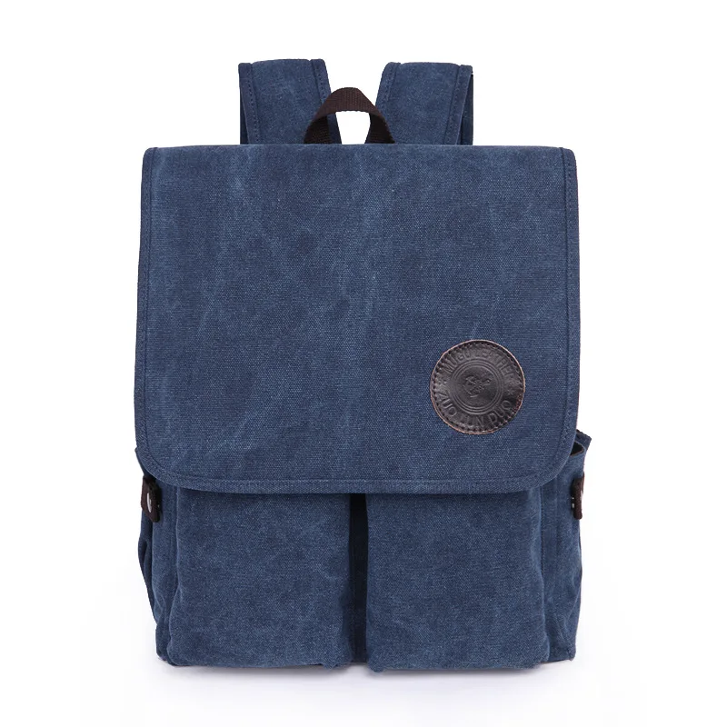 

Retro Fashion Shoulder Flip Backpack Fashion Solid Color Women's Canvas Backpack Simple Generous Trend WOMEN'S Bag