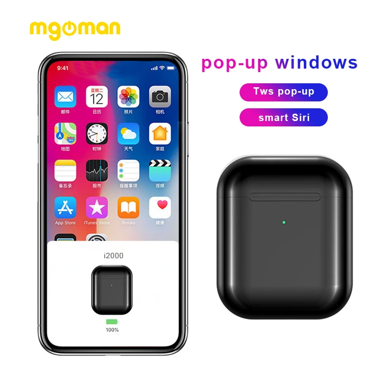 Mgoman, новинка I2000, наушники-вкладыши, всплывающая гарнитура, Buletooth 5,0, беспроводные наушники, супер бас, наушники PK i60 i100 i1000 i19000