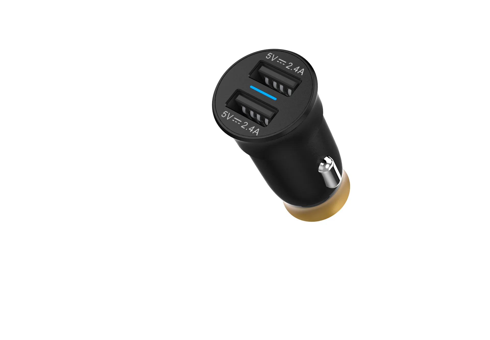Металлическое зарядное устройство для автомобиля высокой проходимости QC3.0 быстрая зарядка, Мини Пуля USB Автомобильное зарядное устройство мобильное зарядное устройство для телефона для путешествий двойной порт 4.8A