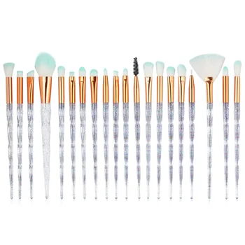 

New Arrival 20Pcs Diamond Makeup Brushes Set 15Pcs Foundation Powder Eyeshadow Blending Eyeliner Eyelash Eyebrow Make up Brushes