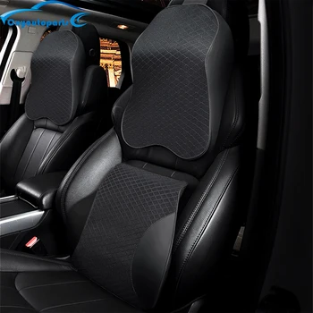 

Car Pillow 3D Memory Foam Headrest Neck Pillow Lumbar Support Back Cushion Set Universal For Auto Office Home Seat Car Styling