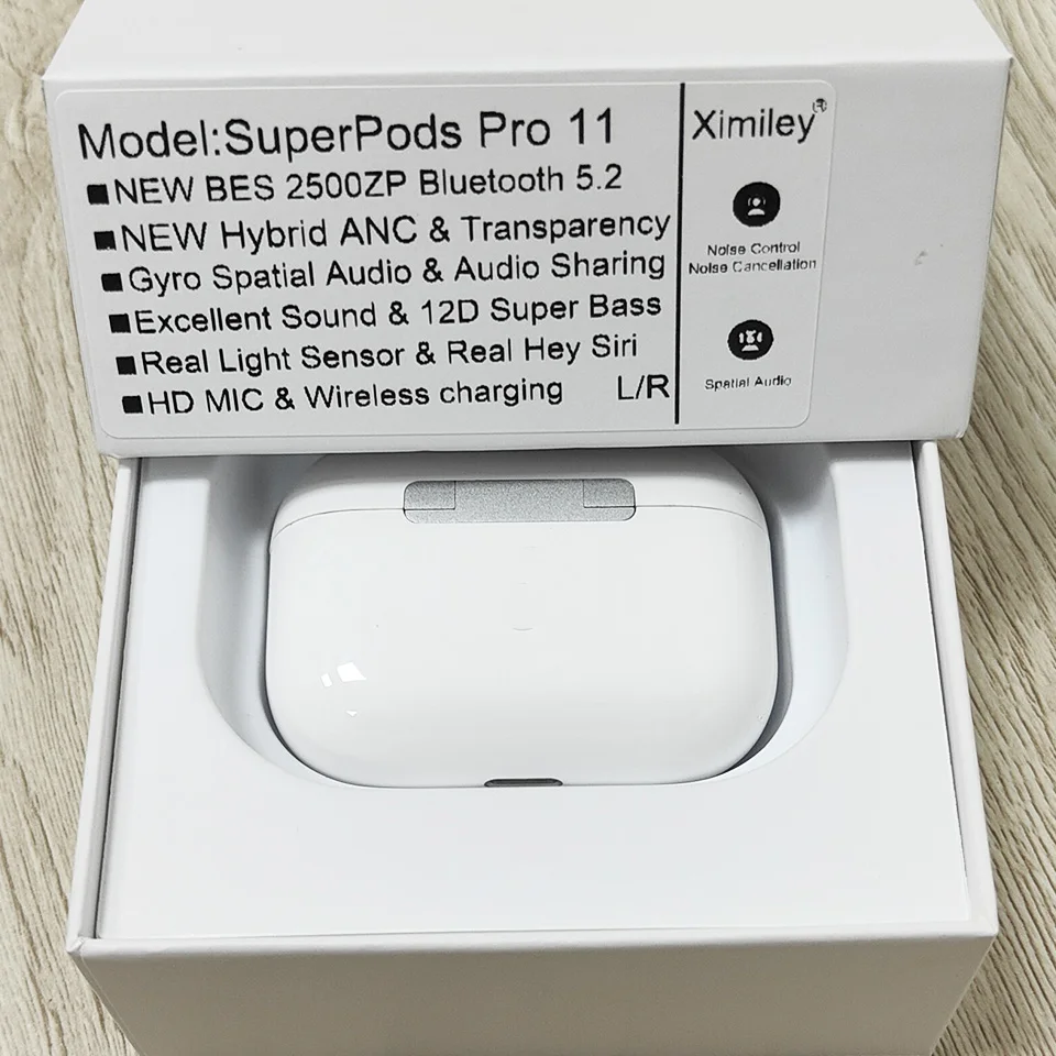 Беспроводные наушники SuperPods Pro 11 10 TWS 45DB Dual ANC Bluetooth шумоподавление