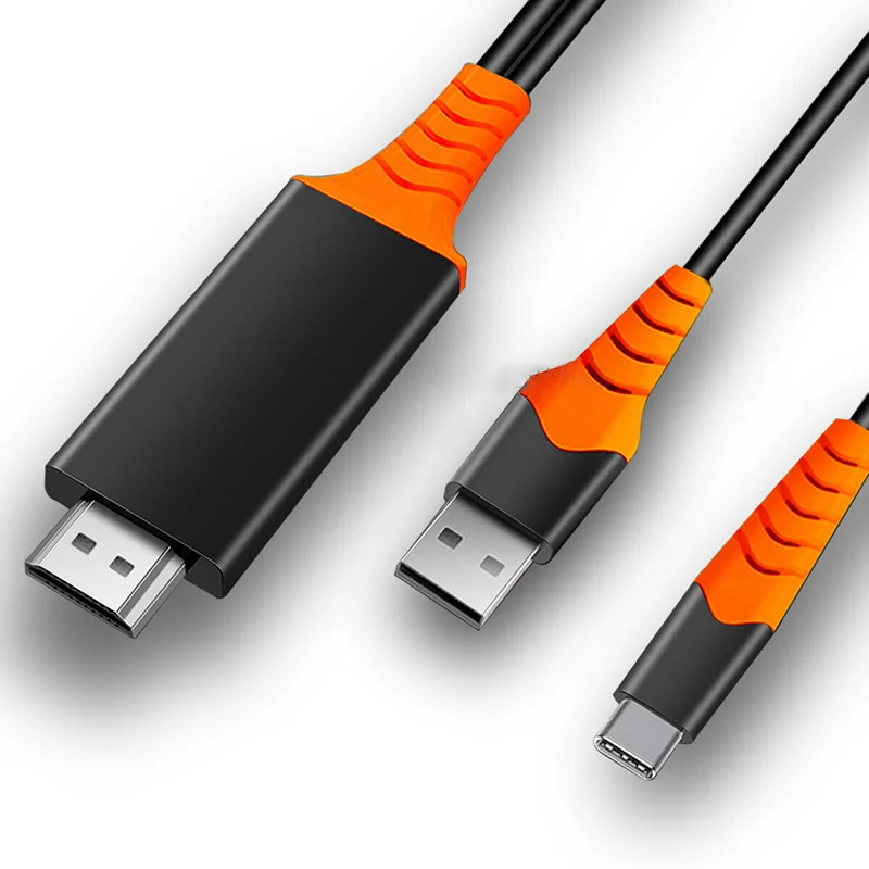 Универсальный usb-кабель 2 м/6,6 футов, адаптер типа C к HDMI HDTV AV tv, Кабель-адаптер для samsung Galaxy S10 Note 9 Macbook PC