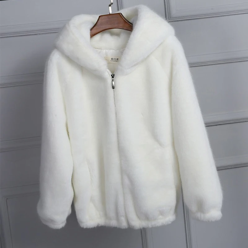 White furry hoodie Clearance