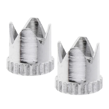 

2x Brass Silver Airbrush Crown Cap Air Brush Tools Accessories Parts
