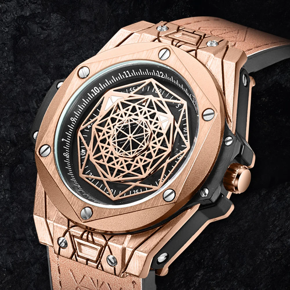 

ONOLA Top Brand Men Casual Wristwatches Mens Sport Waterproof Quartz Watch Fashion Military Leather Chronograph Montre Homme