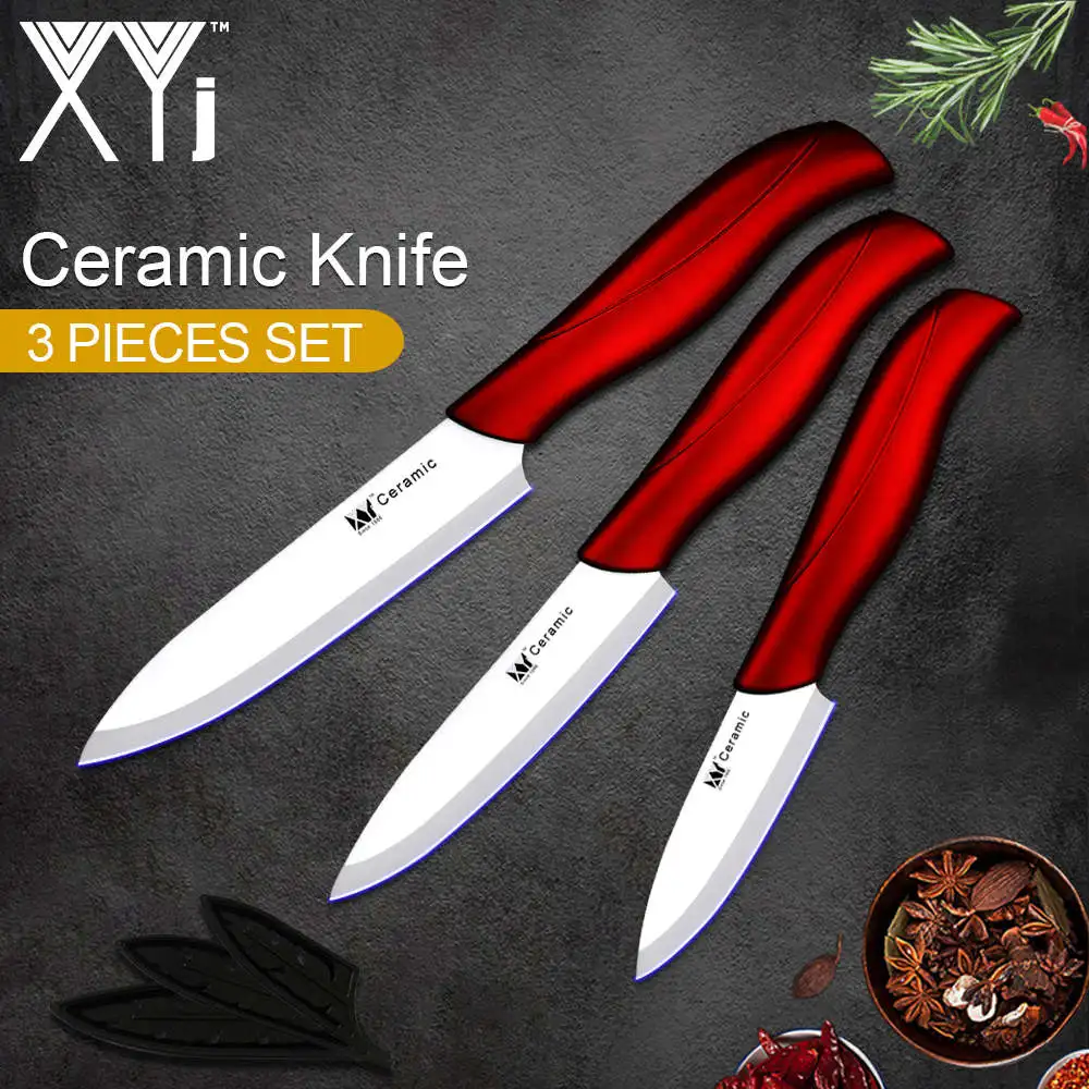 Red H White Blade XYj керамический нож, набор кухонных ножей, Новое поступление, светильник, вес, набор кухонных керамических ножей 3, 4, 5 дюймов, кухонные ножи, инструменты - Цвет: Red H White Blade