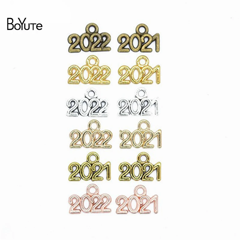BoYuTe (100 шт./лот) 14*9 мм металлический сплав 2019 2020 2021 2022 год сувенирные подвески