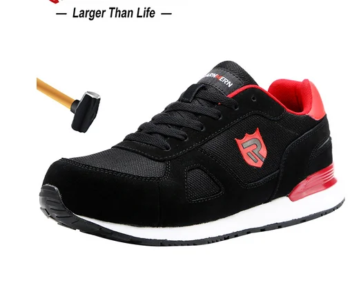 

Men's Steel Toe Work Safety Shoes Lightweight Breathable Anti-smashing Non-slip Reflective Casual Sneaker