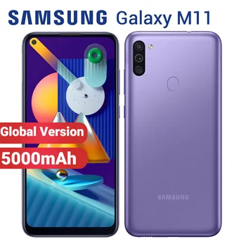 Перейти на Алиэкспресс и купить Мобильный телефон Samsung Galaxy M11, глобальная версия, 5000 мАч, 32 ГБ, 3 Гб, экран 6,4 дюйма, Snapdragon 450, 13 МП, Android 10, две SIM-карты, 4G смартфон