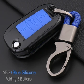 

2019 Hot Car Portect key Case Shell ABS+Silicone Folding 3 Buttons Key Cover Bag For Peugeot 3008 208 308 RCZ 508 408 2008 4008