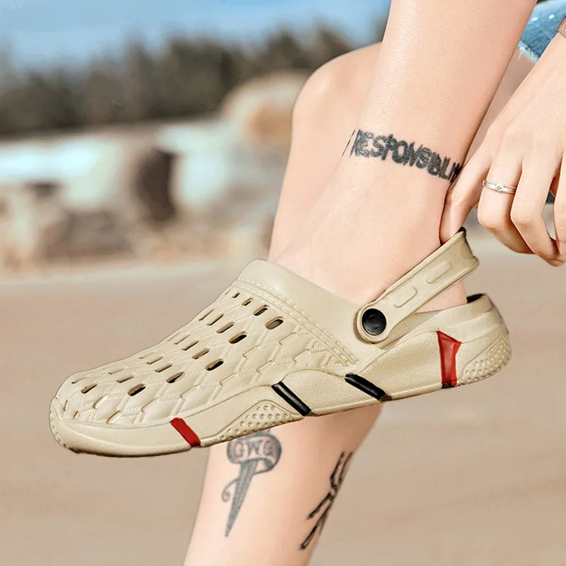 

Sandals For Unisex Summer Garden Clog Aqua Shoes Fashion Hollow Beach Shoes Men Women Hole Shoes Casual Slippers Plus Size 36-47