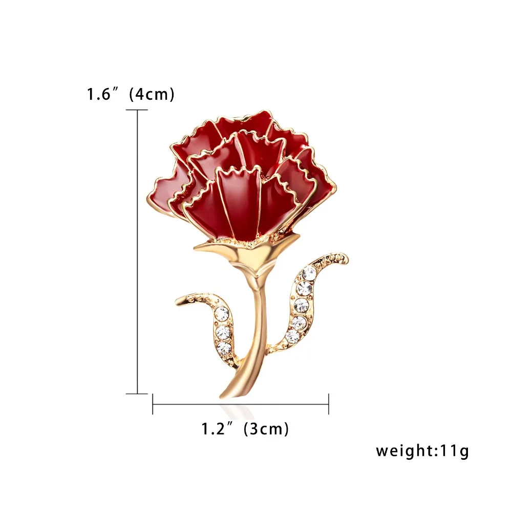 Rinhoo, 3D, Ретро стиль, красный цветок, броши, булавки, воротник, корсаж, значок, Ретро стиль, ювелирное изделие для женщин, элегантная гвоздика, роза, подарок на день матери