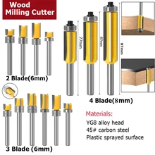 

6/8mm Flush Trim bit Z4/Z3/Z2 Pattern Router Bit Top Bottom Bearing Bits Milling Cutter For Wood Woodworking Cutters Tools