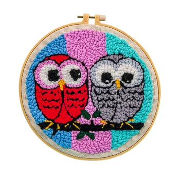 

Hot DIY Punch Needle Embroidery Starter Kit With 21cm Loop And Punch Needle - Owl Couple/Owl/Cute Owl/Red Hat Owl/Owl/Heart Owl