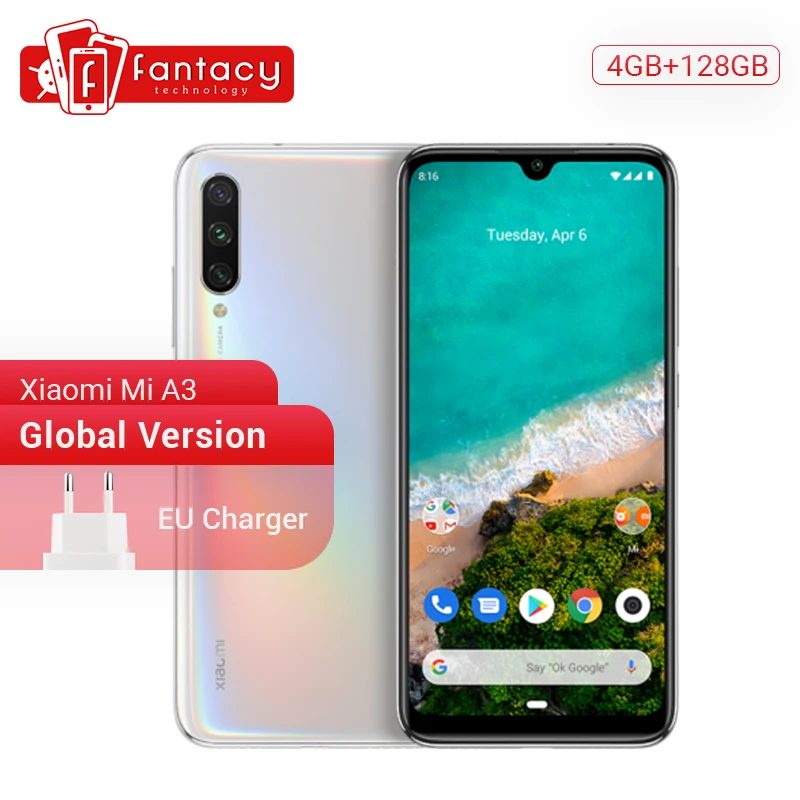 

In Stock Global Version Xiaomi Mi A3 4GB 128GB Mobile Phone Snapdragon 665 48MP Triple Camera 32MP Front Camera 6.088"AMOLED