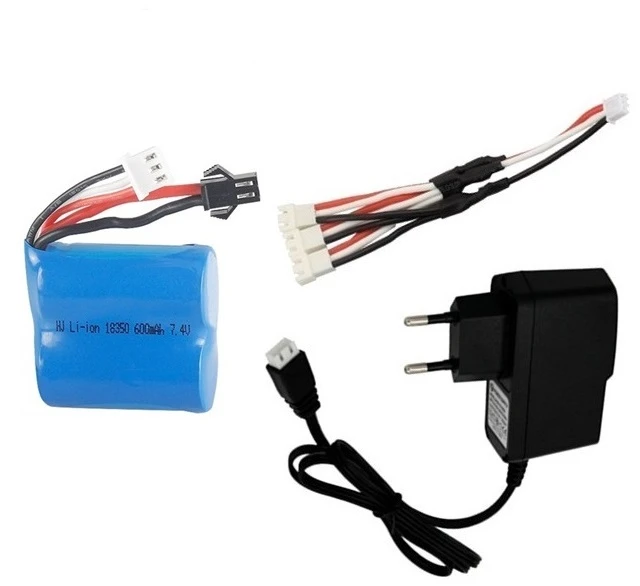 Teranty 7,4 v 600mAh 18350 комплекты зарядного устройства для H100 H102 7,4 v литий-ионная батарея для JJRC S1 S2 S3 S4 S5 высокоскоростная RC лодка - Цвет: Бургундия