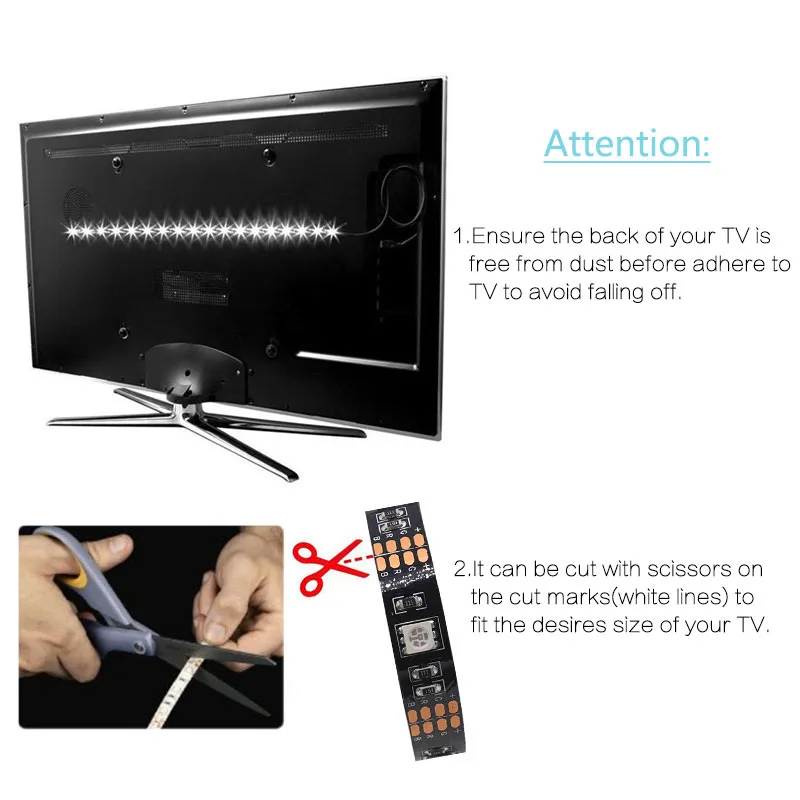 3AA Battery Power 5V RGB Led Strip Light 2835 SMD 1M 2M 3M 4M 5M 50cm Flexible Lighting Ribbon Tape Warm White Strip Backlight 6
