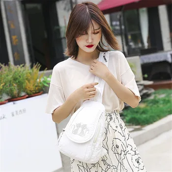 

2020 New Ladies Soft Washed Leather Backpack 3-in-1 Cute Cat Women Bagpack Small Travel Backpack For Girls bolsa feminina