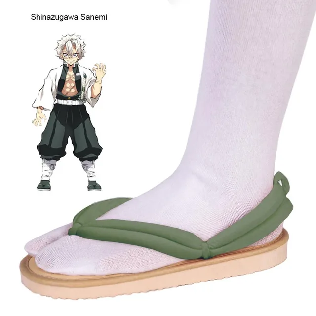 Cosplay Shoes Tanjirou Kamado Nezuko Geta Clogs Demon Slayer:Kimetsu no Yaiba Sandals Shoes Agatsuma Zenitsu Flip Flops K