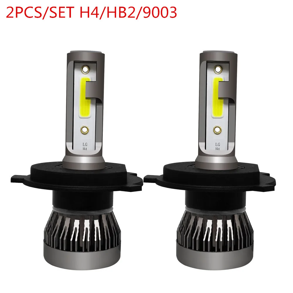 H4 HB2 9003 1/2 шт. Мини светодиодный головной светильник H4 светодиодный H7 COB автомобилей головной светильник s 12V 6000LM 6000K лампа H3 H1 9005 HB3 9006 HB4 H8 H9 H11 светильник лампочка - Испускаемый цвет: H4 HB2 9003
