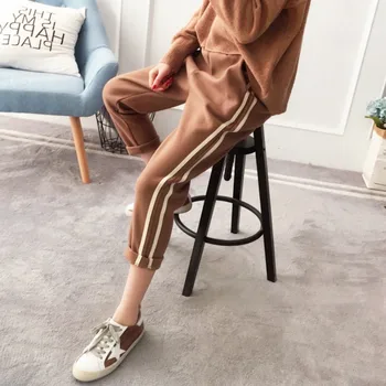 

Women Pants Wool Comfy Pantalones Mujer Harem Autumn Winter Imitation Lambskin Solid Color Loose Straight Casual Pants*